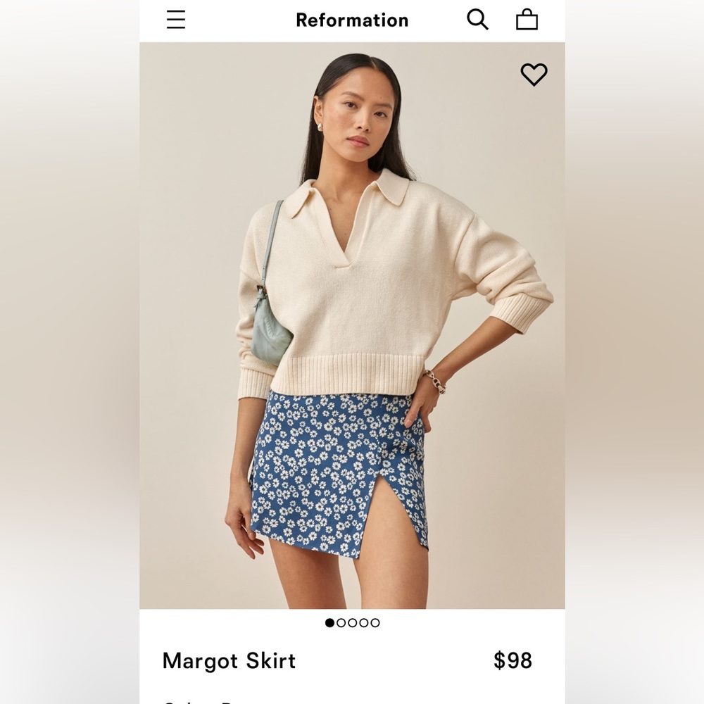 Reformation: Margot Skirt. Size 4. Color: Dana.
